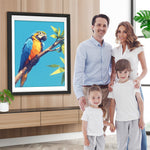 Abstrakter geometrischer Papagei Diamond Painting