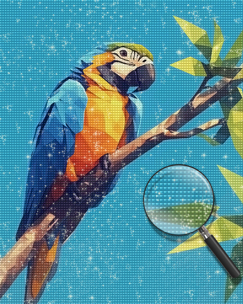 Abstrakter geometrischer Papagei Diamond Painting