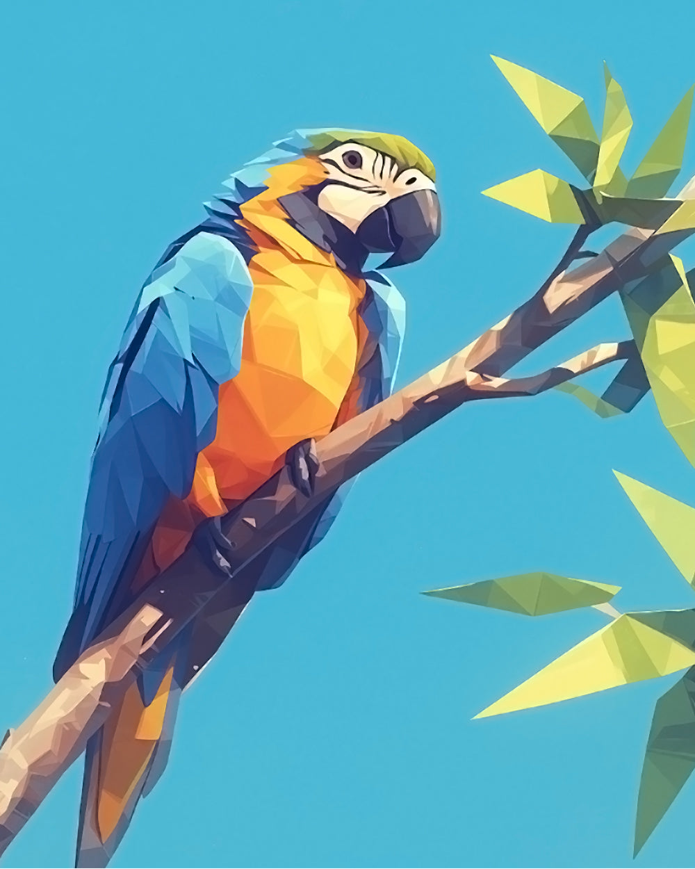 Abstrakter geometrischer Papagei Diamond Painting