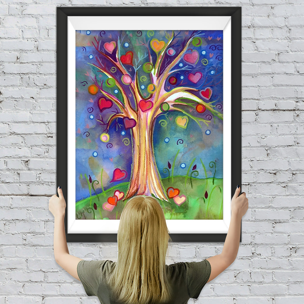 Abstrakter Herzbaum Diamond Painting