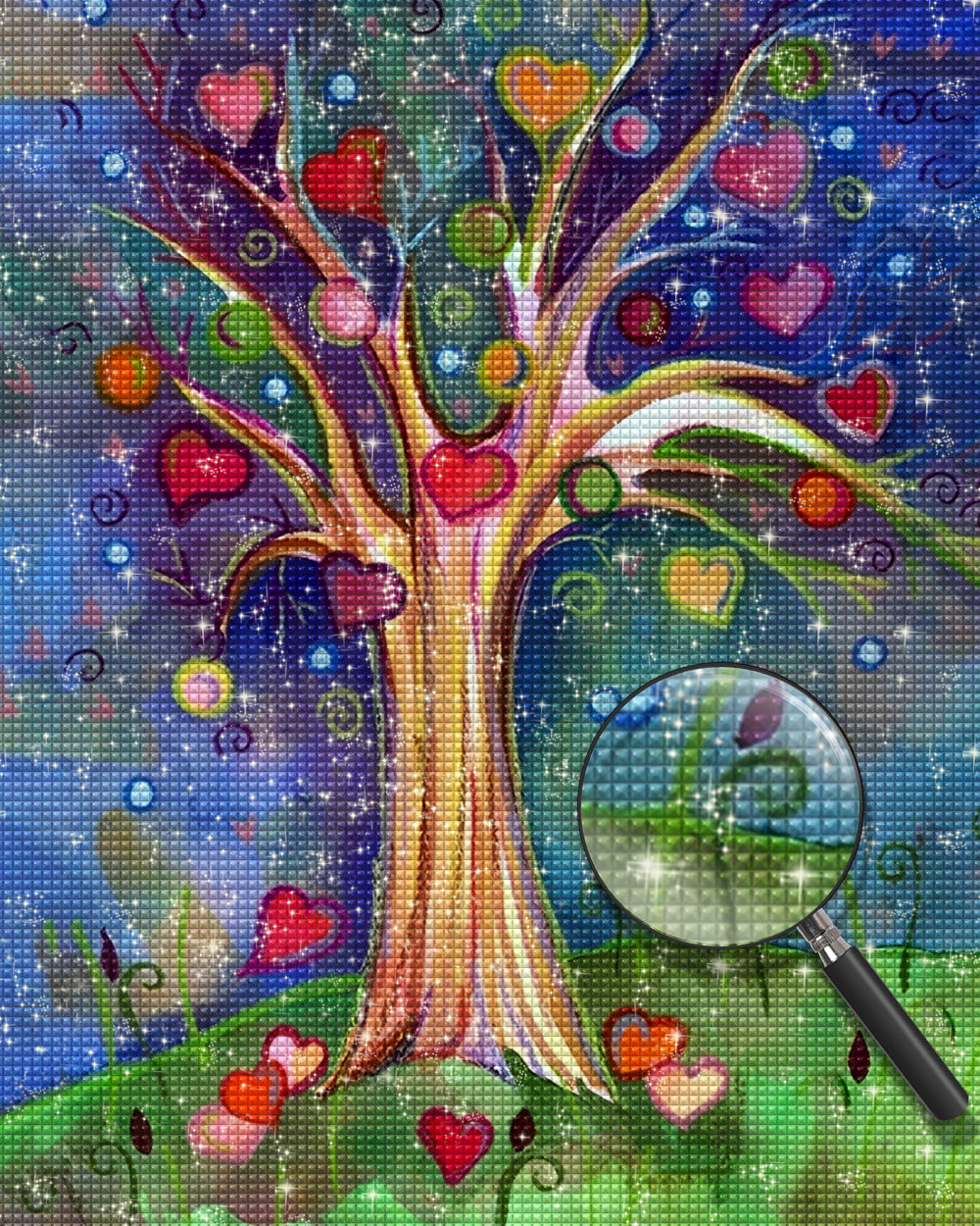 Abstrakter Herzbaum Diamond Painting