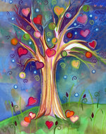 Abstrakter Herzbaum Diamond Painting