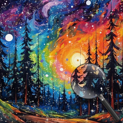 Abstrakter Nachtwald Diamond Painting
