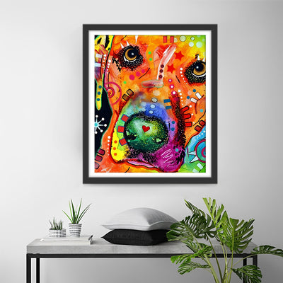 Abstrakter Pop Art Hund Diamond Painting