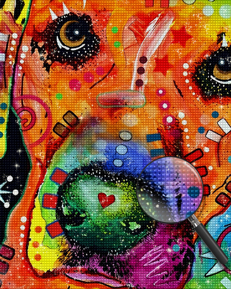 Abstrakter Pop Art Hund Diamond Painting