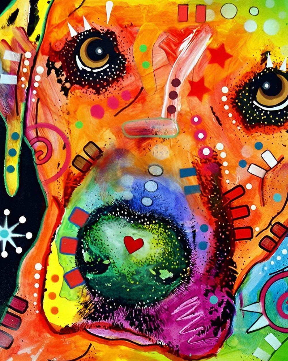 Abstrakter Pop Art Hund Diamond Painting