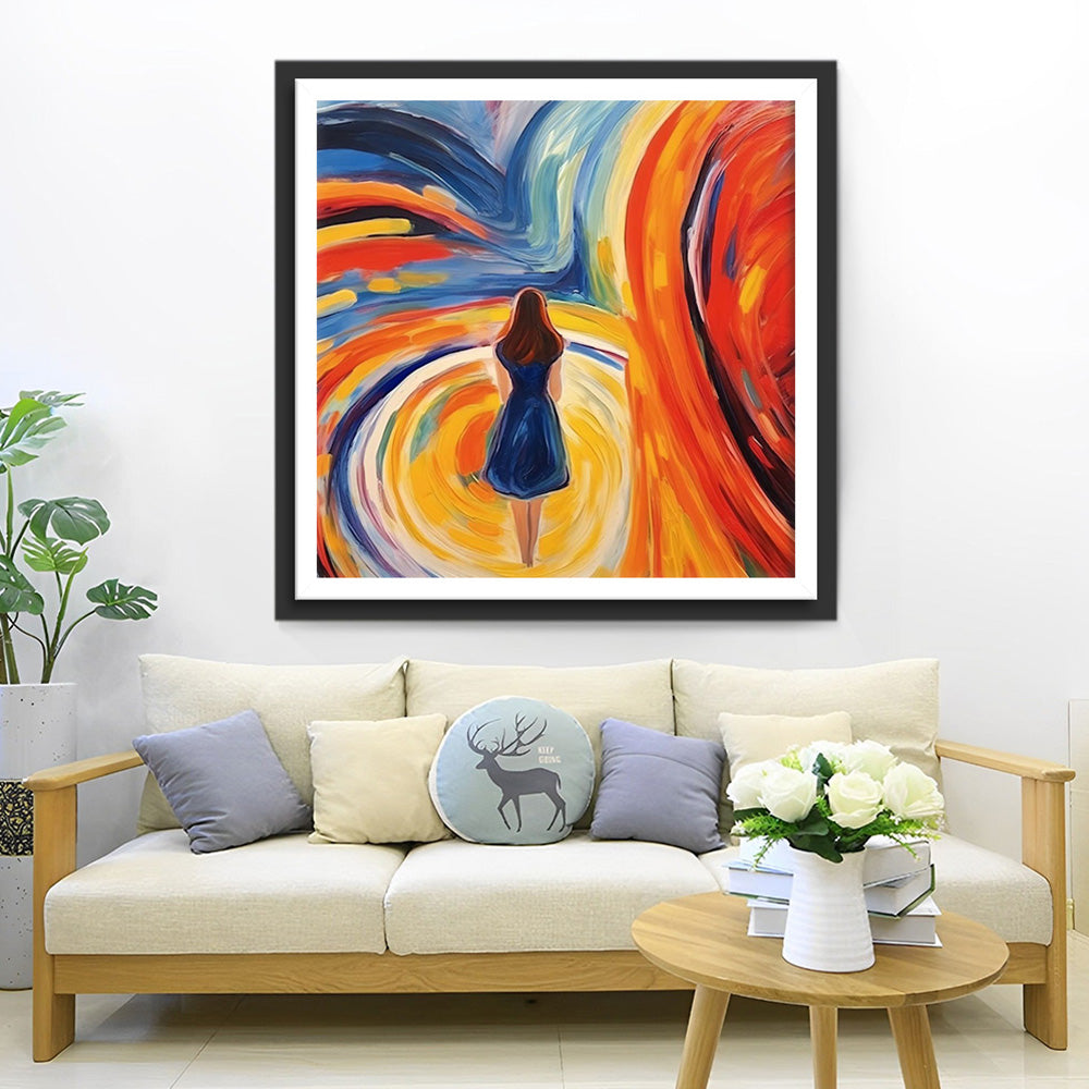 Abstrakter Rücken der Frau Diamond Painting