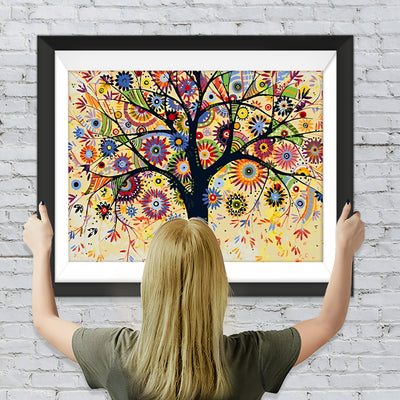 Abstrakter Sonnenbaum Diamond Painting