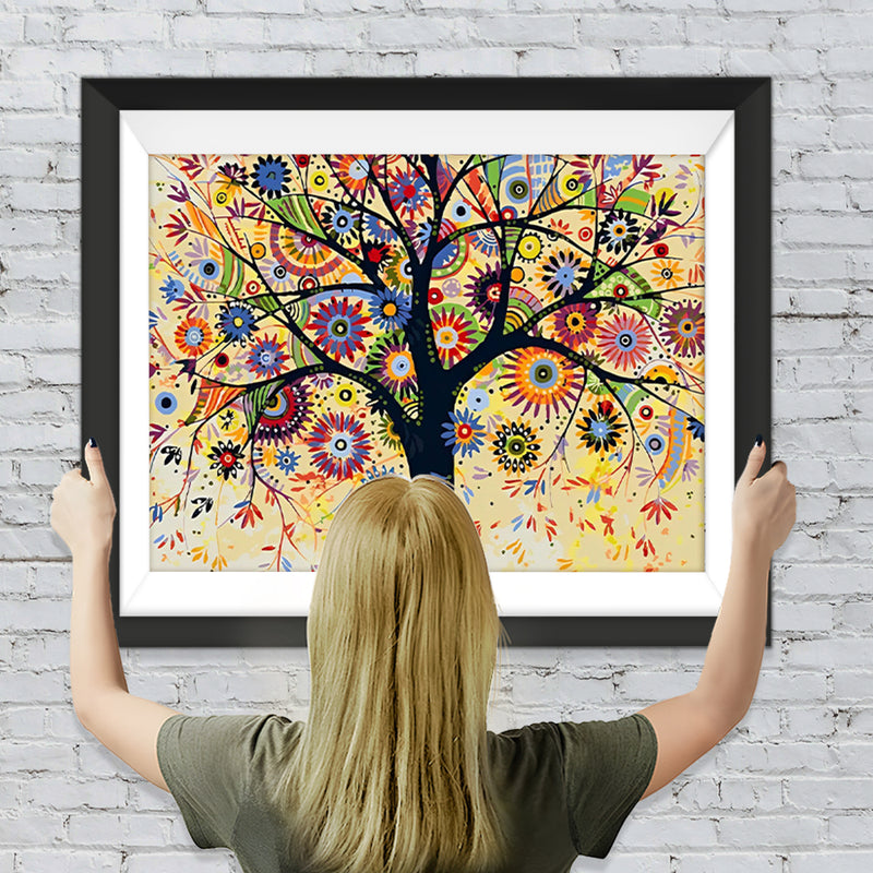 Abstrakter Sonnenbaum Diamond Painting