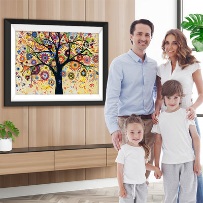 Abstrakter Sonnenbaum Diamond Painting