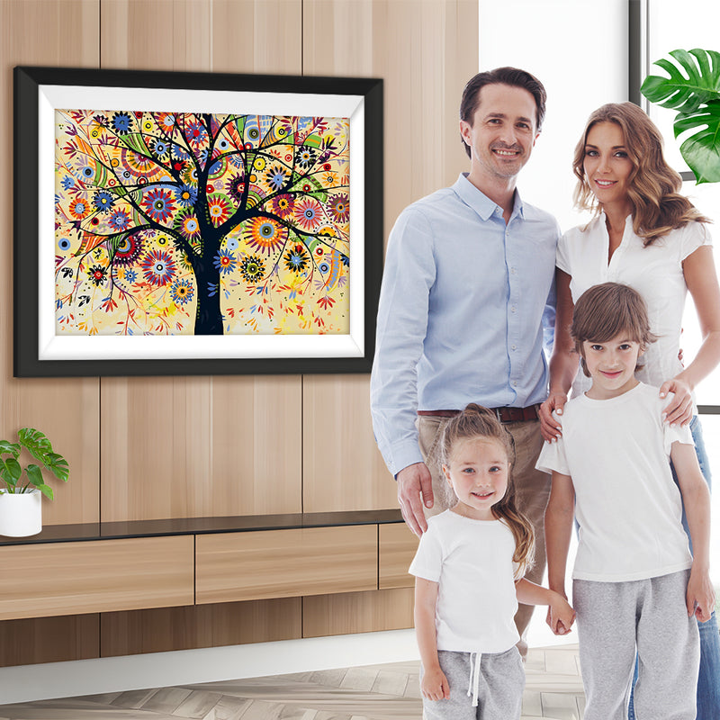 Abstrakter Sonnenbaum Diamond Painting