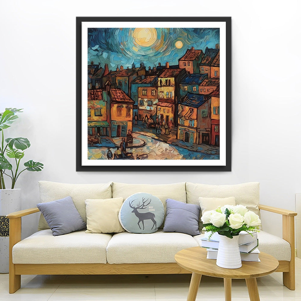 Abstrakter Stil Stadt Diamond Painting