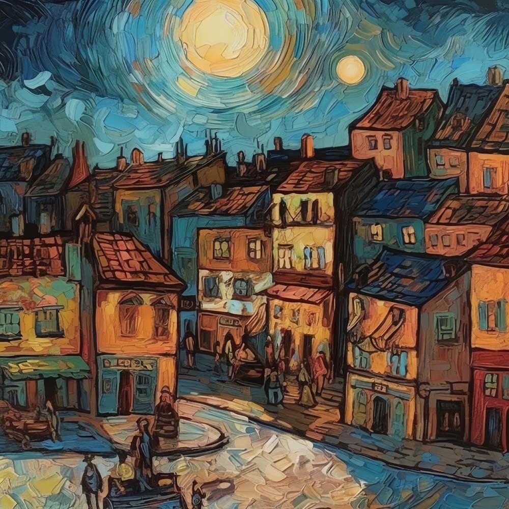 Abstrakter Stil Stadt Diamond Painting