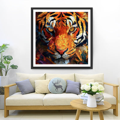 Abstrakter Tigerkopf Diamond Painting