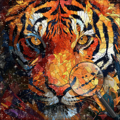 Abstrakter Tigerkopf Diamond Painting