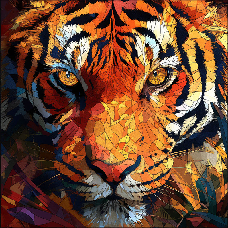 Abstrakter Tigerkopf Diamond Painting