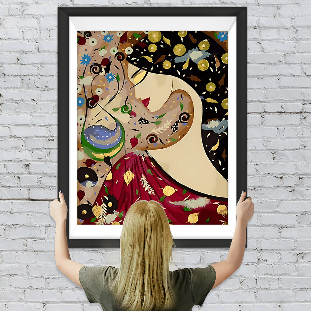 Abstrakter Traum einer brünetten Frau Diamond Painting