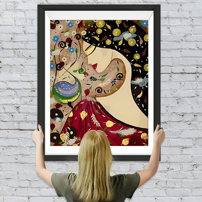 Abstrakter Traum einer brünetten Frau Diamond Painting