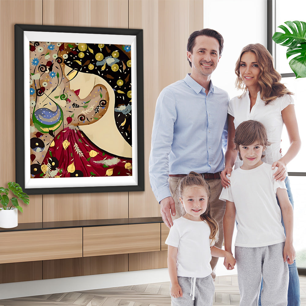 Abstrakter Traum einer brünetten Frau Diamond Painting