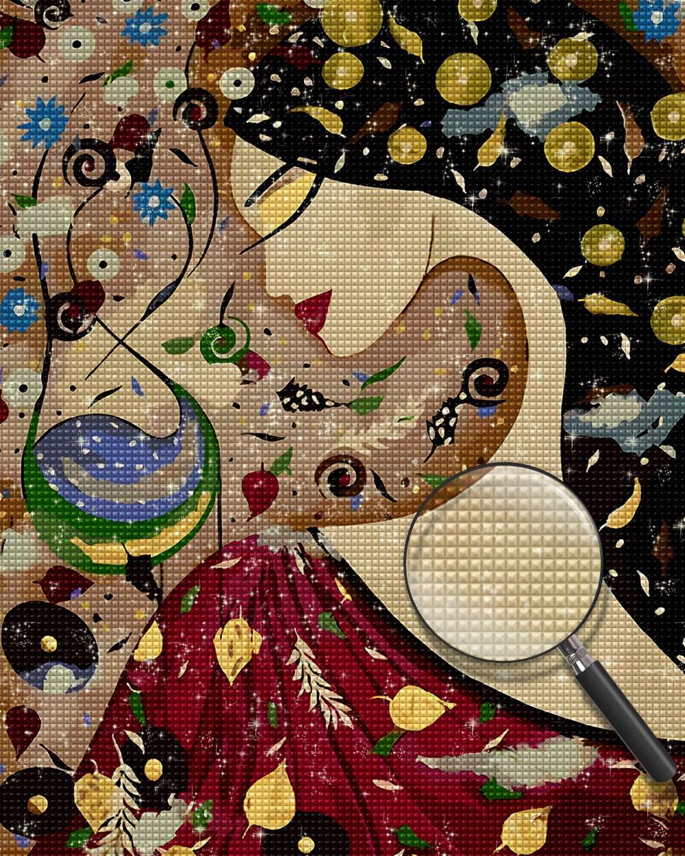Abstrakter Traum einer brünetten Frau Diamond Painting
