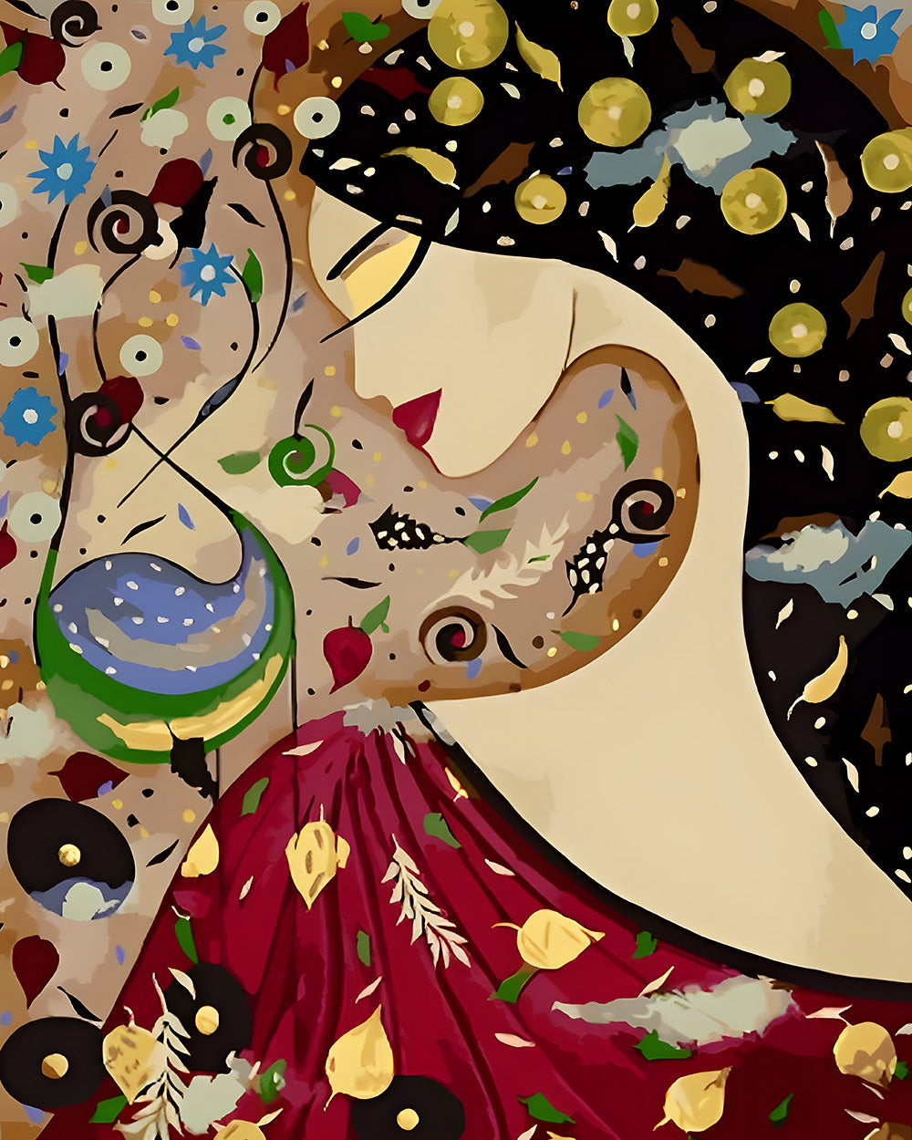 Abstrakter Traum einer brünetten Frau Diamond Painting