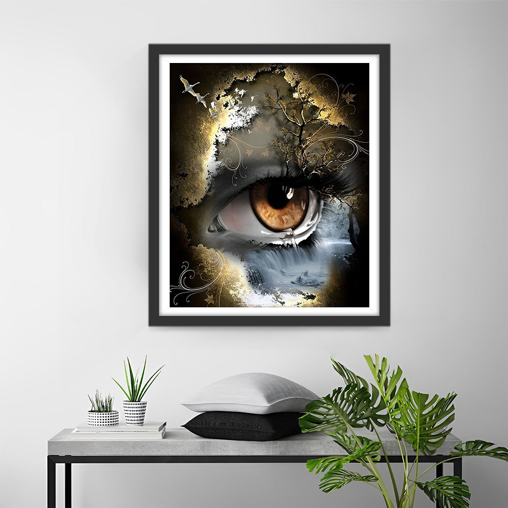 Abstrakter Wasserfall im Auge Diamond Painting