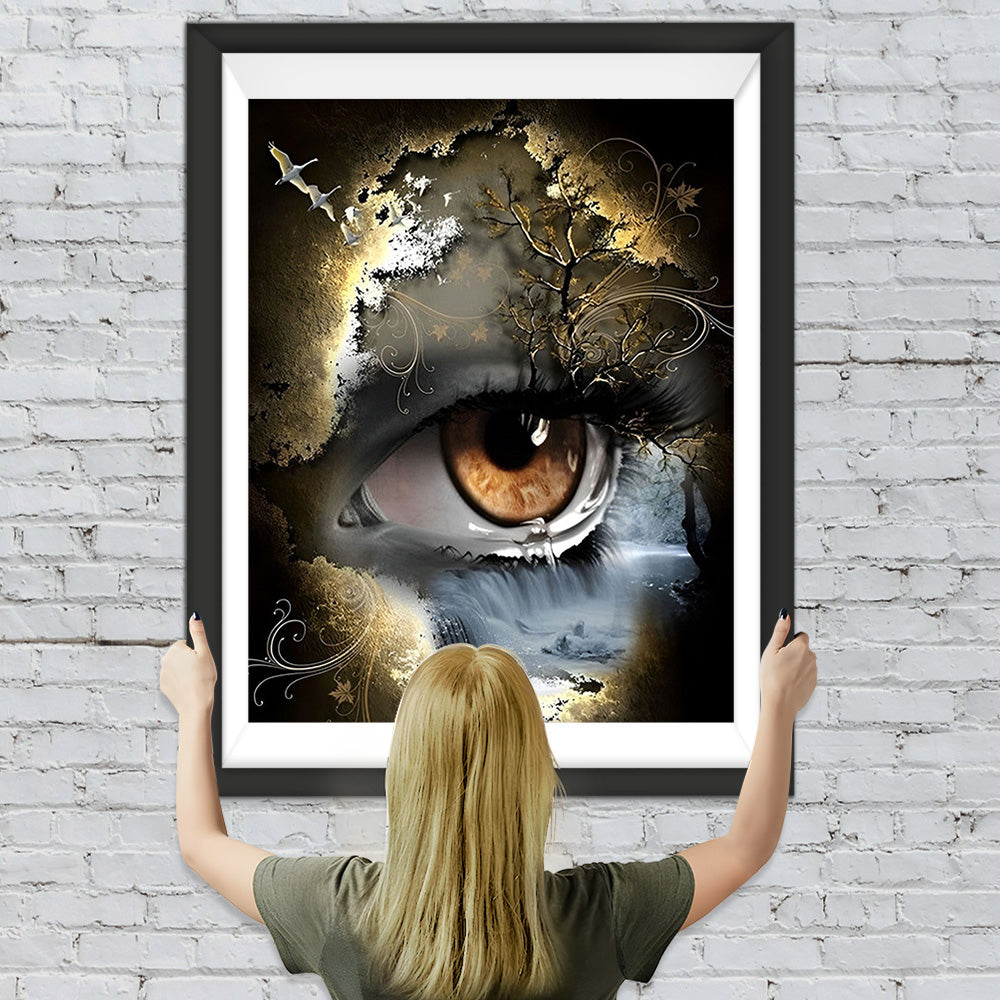 Abstrakter Wasserfall im Auge Diamond Painting