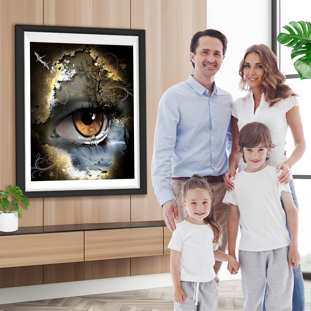 Abstrakter Wasserfall im Auge Diamond Painting