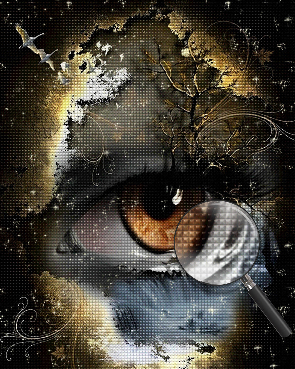 Abstrakter Wasserfall im Auge Diamond Painting