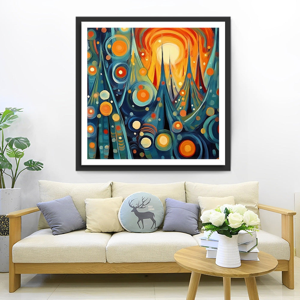 Abstrakter Weihnachtsbaum Diamond Painting