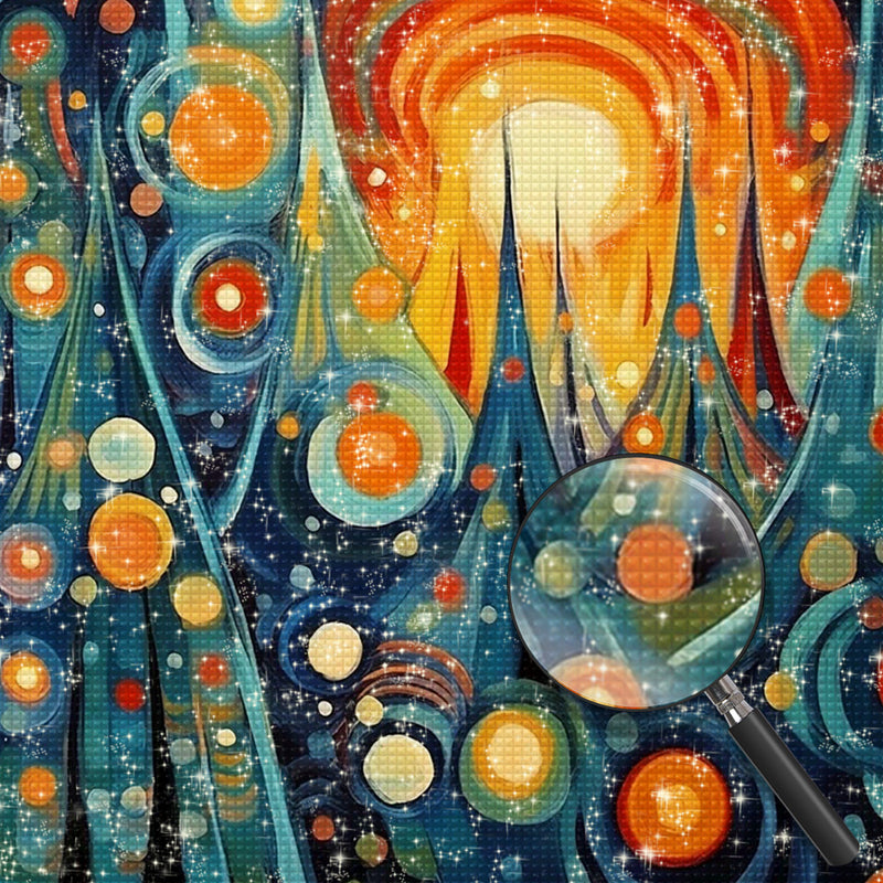 Abstrakter Weihnachtsbaum Diamond Painting