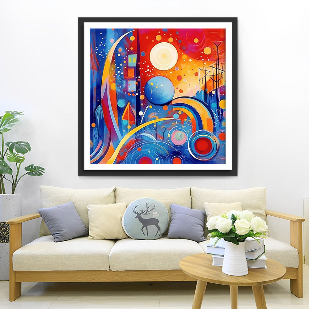 Abstraktes Cartoon-Muster Diamond Painting