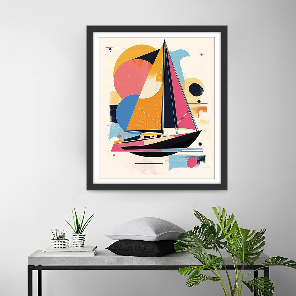 Abstraktes geometrisches Schiff Diamond Painting