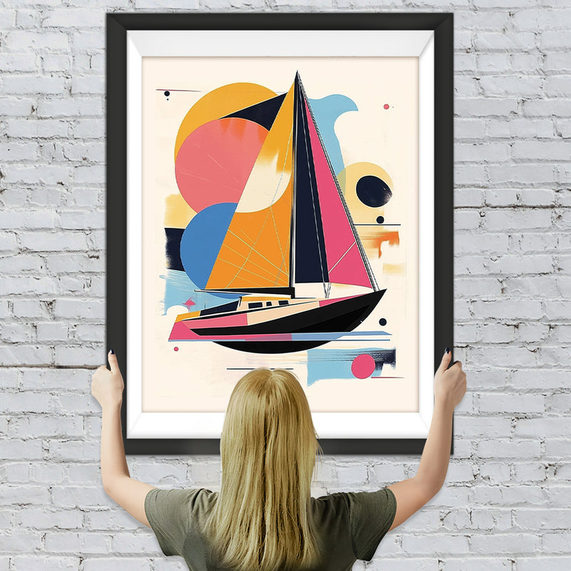 Abstraktes geometrisches Schiff Diamond Painting