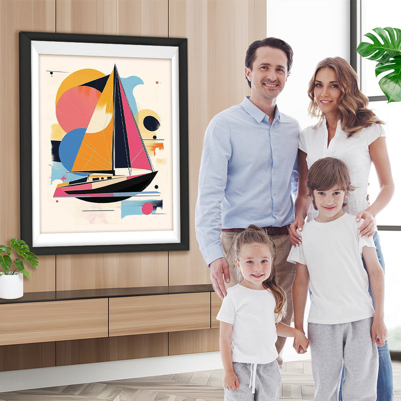 Abstraktes geometrisches Schiff Diamond Painting
