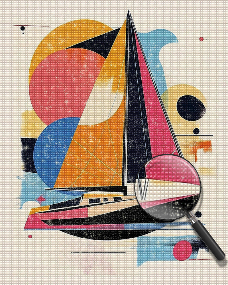 Abstraktes geometrisches Schiff Diamond Painting