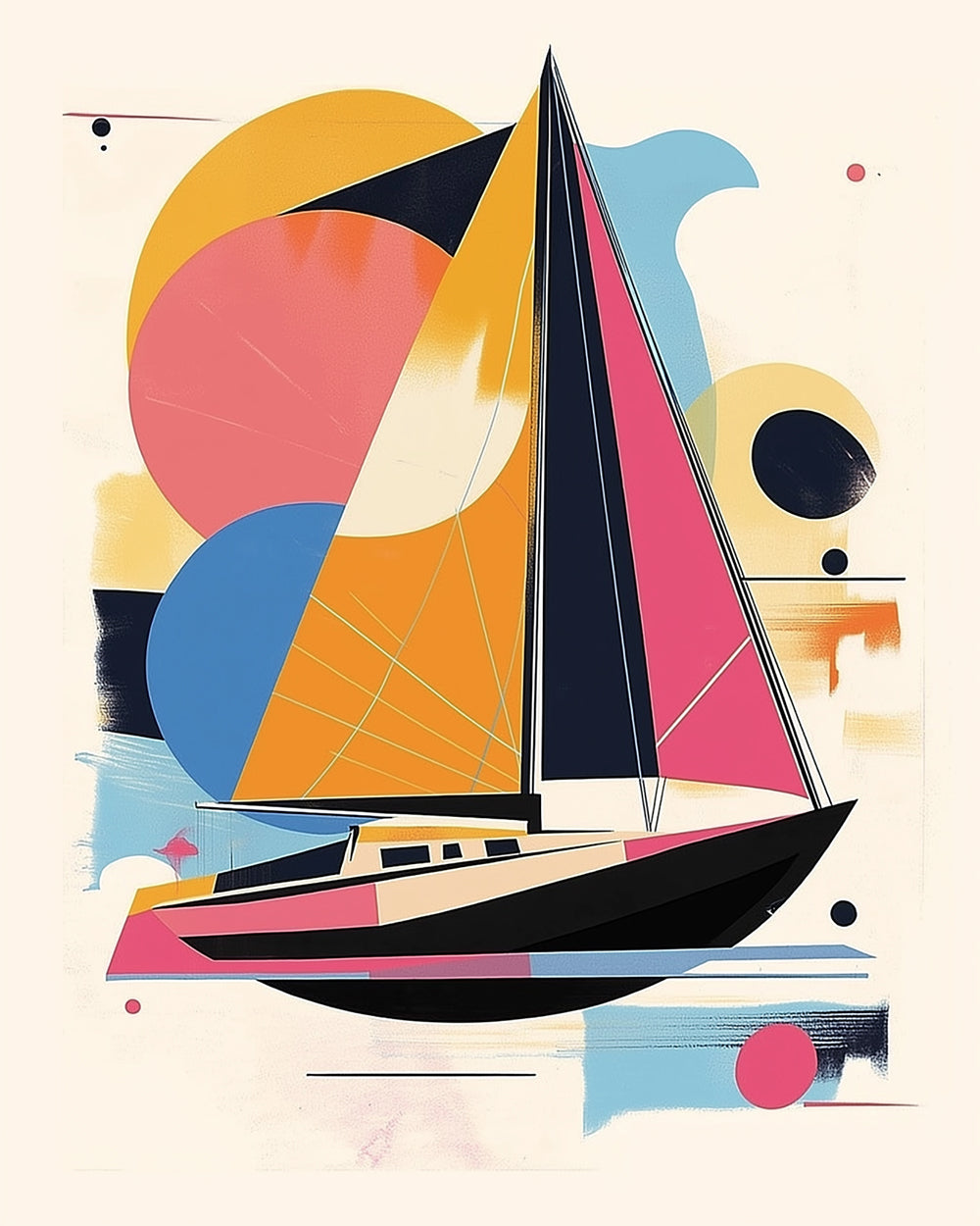 Abstraktes geometrisches Schiff Diamond Painting