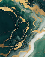 Abstraktes grünes Flüssigkeitsmuster Diamond Painting