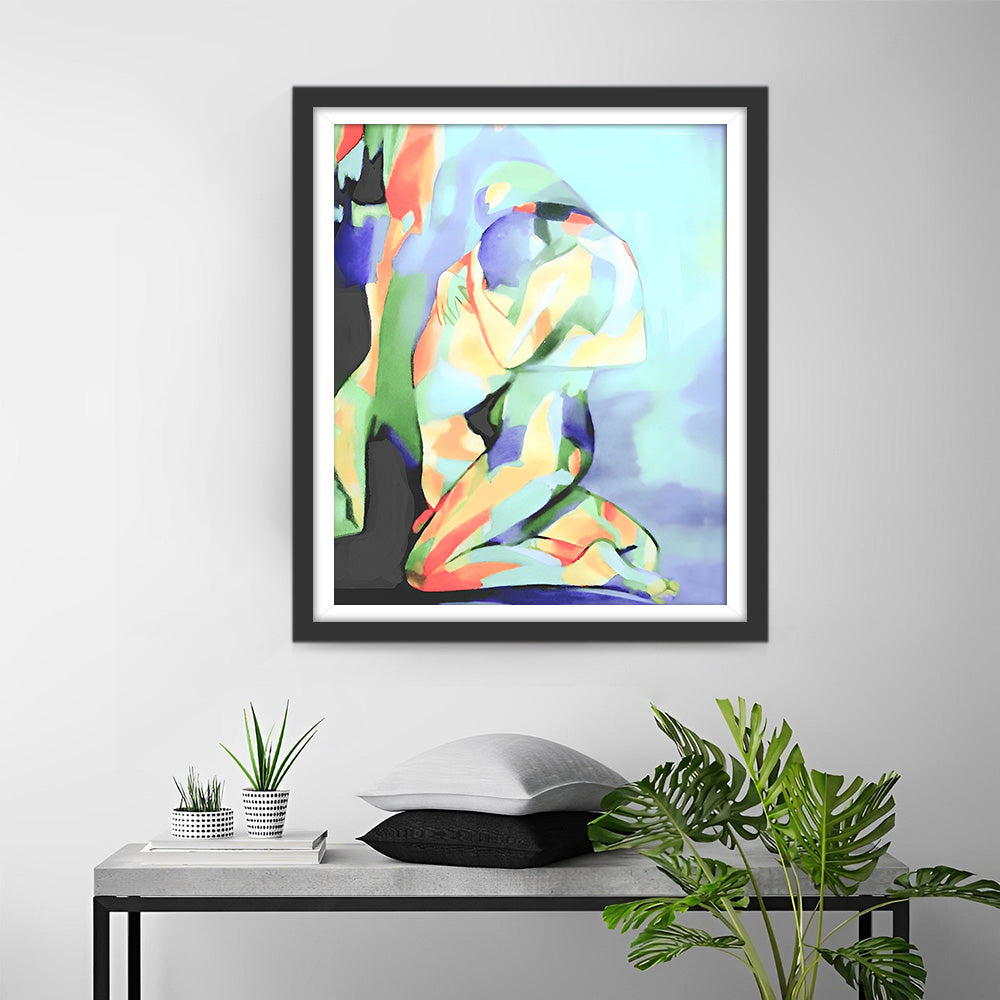 Abstraktes Paar umarmend Diamond Painting