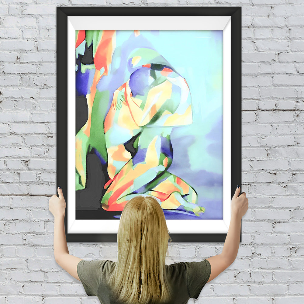 Abstraktes Paar umarmend Diamond Painting