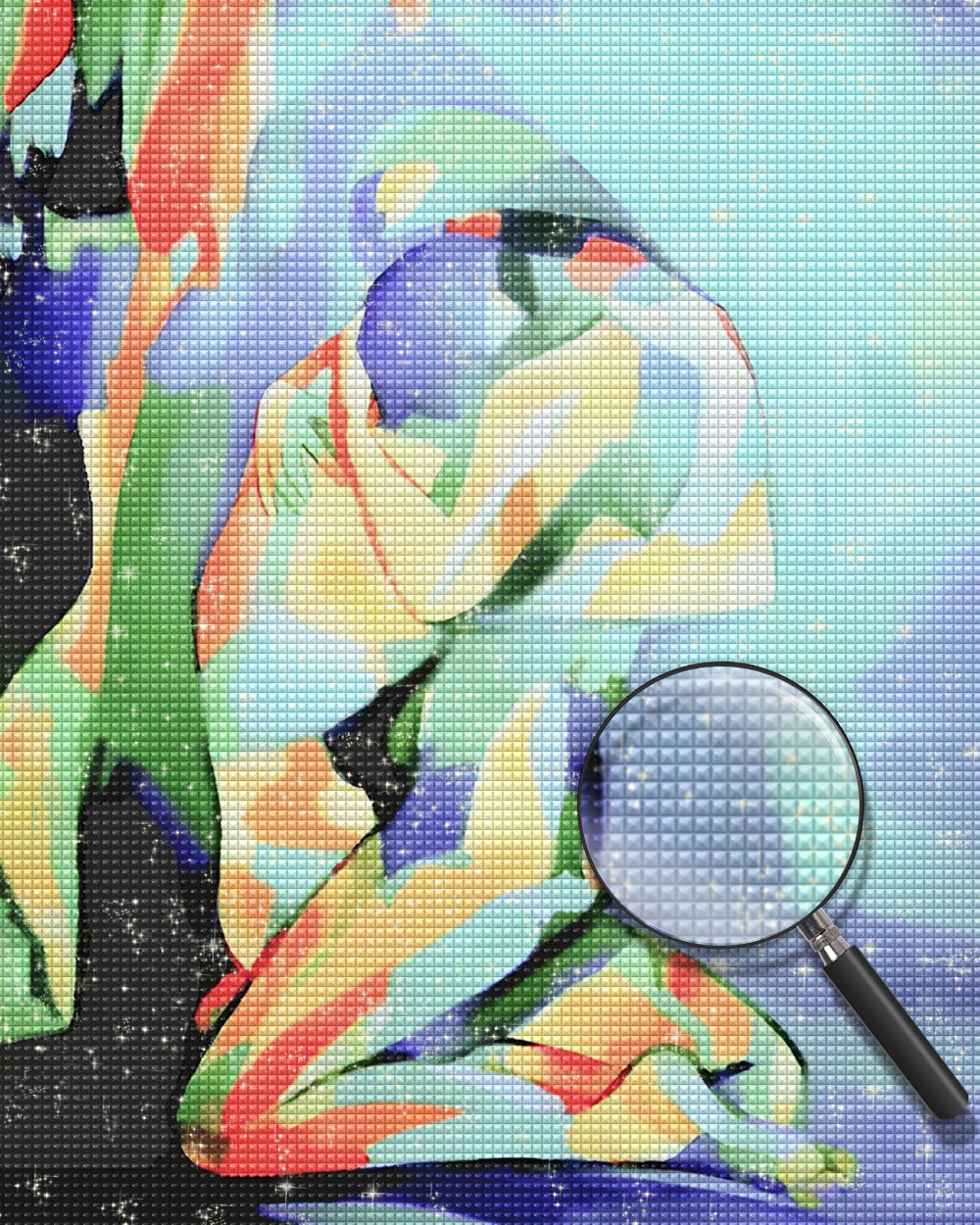 Abstraktes Paar umarmend Diamond Painting