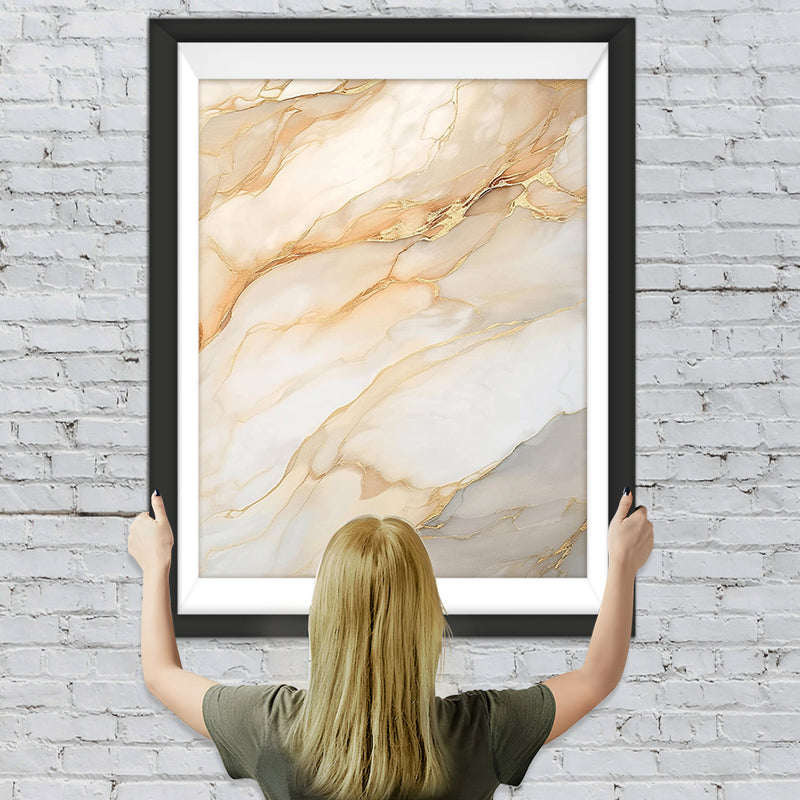 Abstraktes weißes Steinmuster Diamond Painting