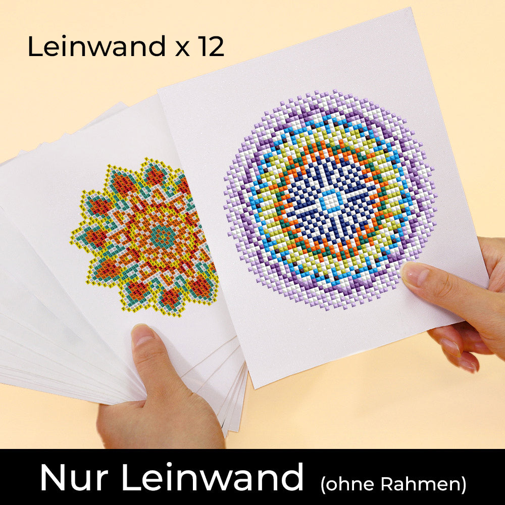 Achtsames Mandala 12 Stück - Mini Diamond Painting Set