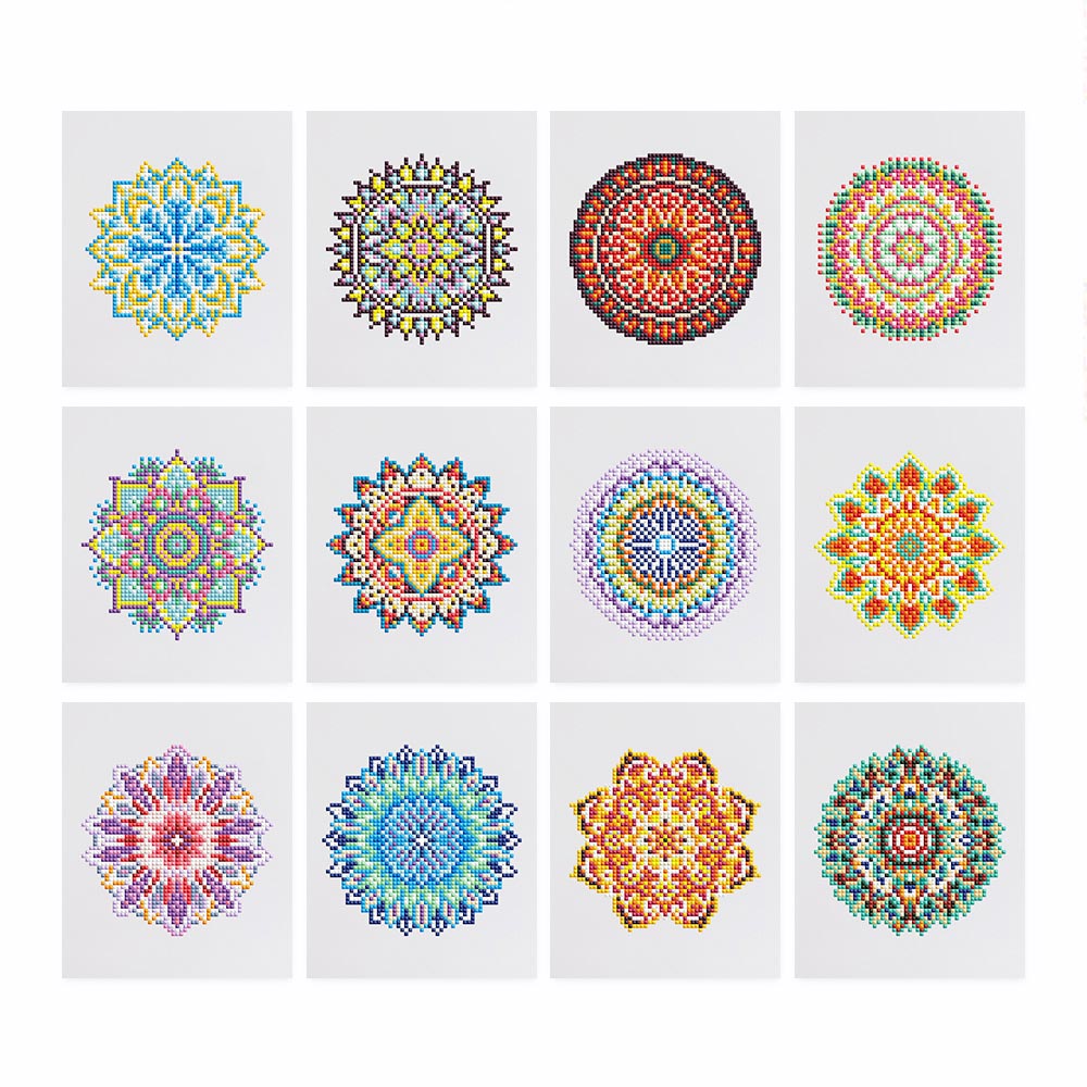 Achtsames Mandala 12 Stück - Mini Diamond Painting Set