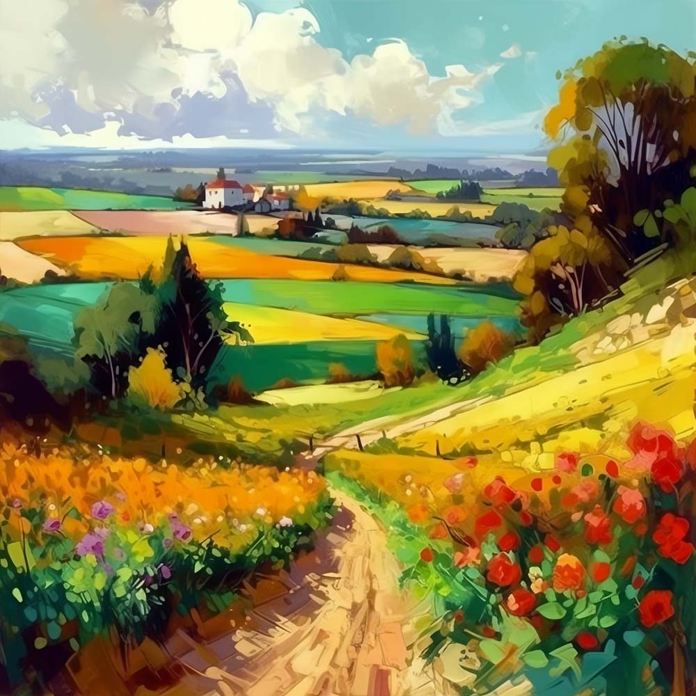 Ackerland im Frühling Diamond Painting