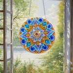 Acryl Blau-Gold Mandala Lotus Diamond Painting Hängender Anhänger