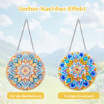 Acryl Blau-Gold Mandala Lotus Diamond Painting Hängender Anhänger