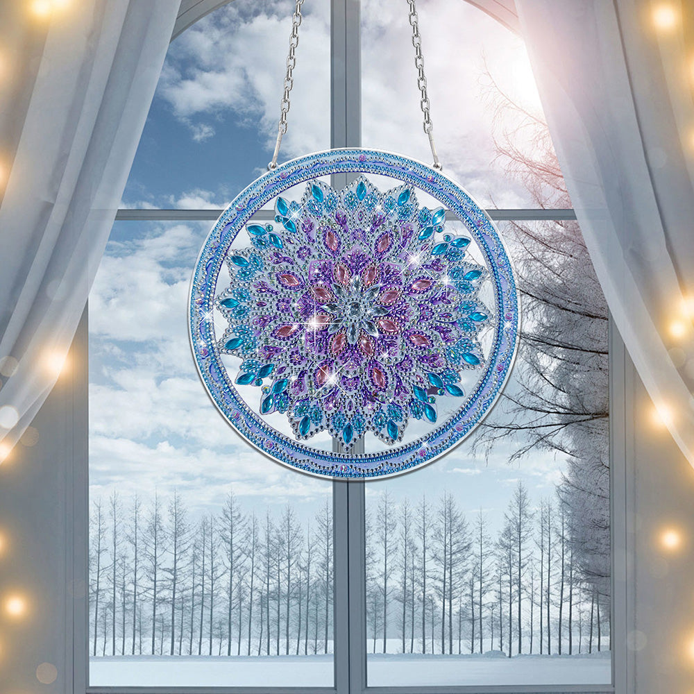 Acryl Blau-Violettes Mandala Diamond Painting Hängender Anhänger