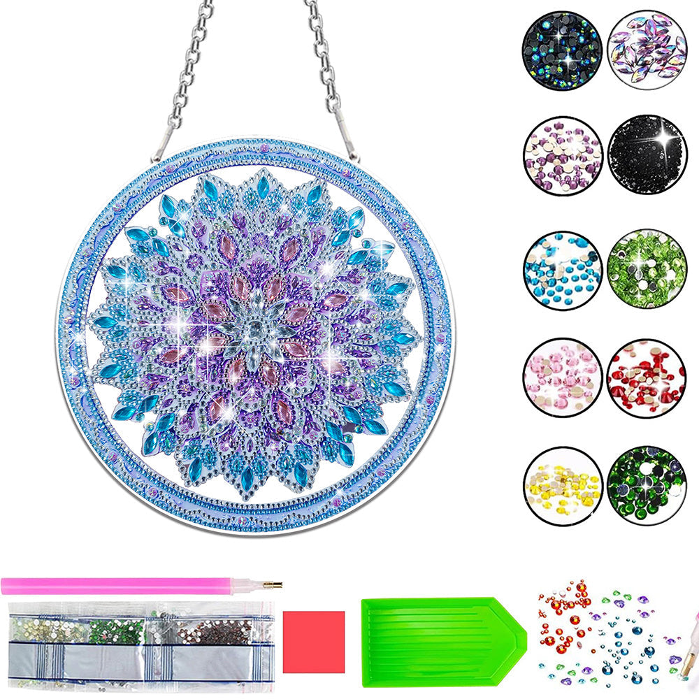 Acryl Blau-Violettes Mandala Diamond Painting Hängender Anhänger