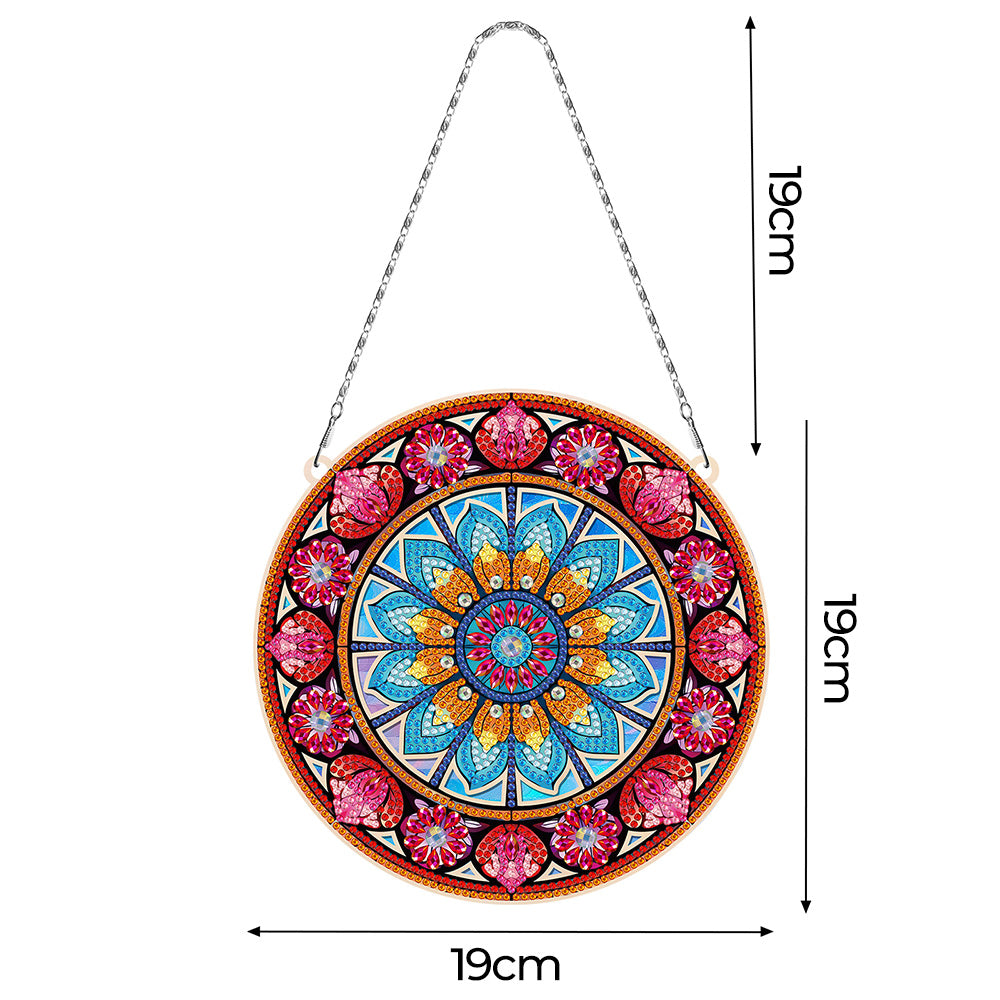 Acryl Blauer Lotus-Mandala Diamond Painting Hängender Anhänger